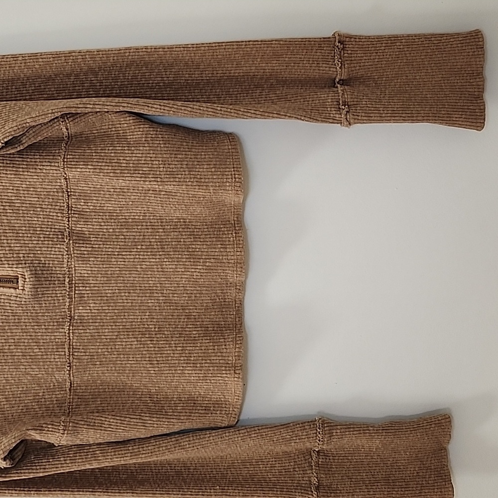 We The Free Ribbed Knit Pullover Half Zip Mock Neck Top Size Large - Picture 9 of 16